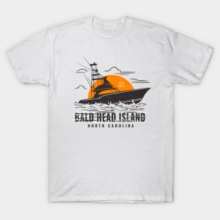 Vintage Fishing Boat Vacation to Bald Head Island, North Carolina T-Shirt